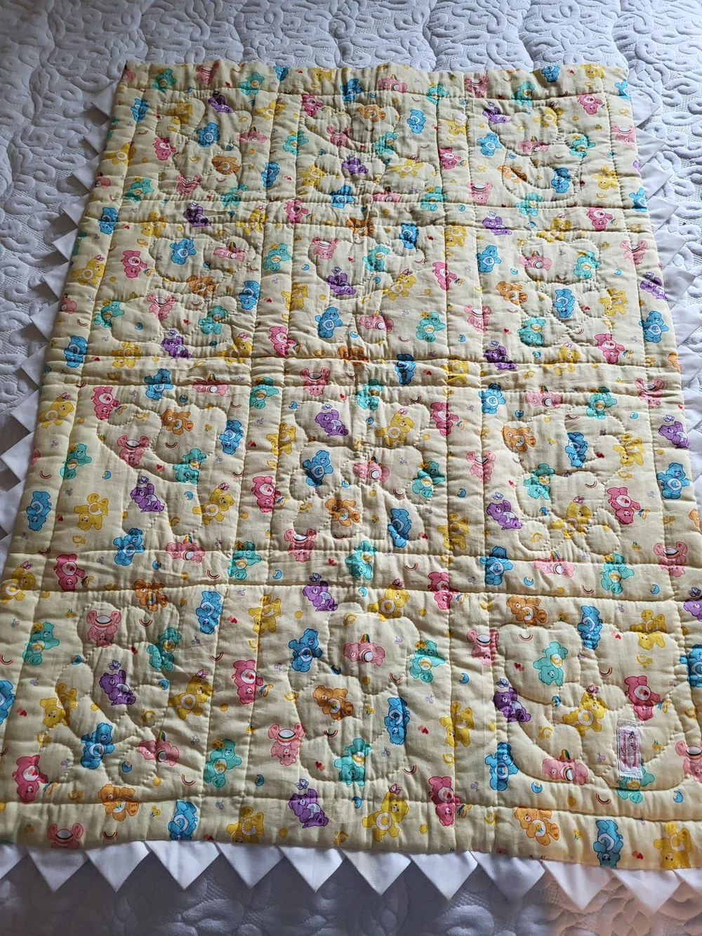 Handmade Care Bears Patchwork Baby Quilt - Yellow 33